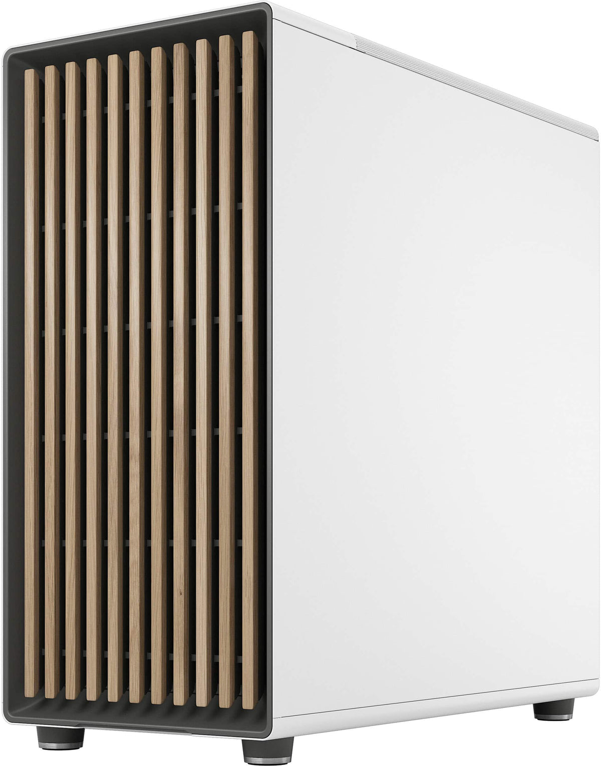 Fractal Design - North XL Chalk White Chassis with Oak Front and Clear TG Side Panel Mid-Tower PC Case - White