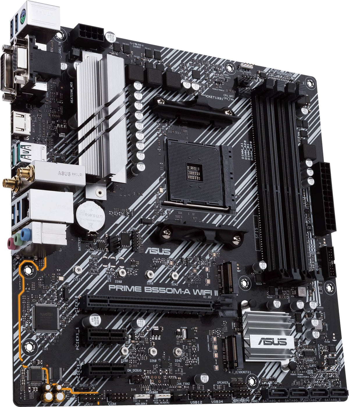 ASUS - PRIME B550M-A WIFI II (Socket AM4) AMD B550 Micro ATX DDR4 Wi-Fi 6 Motherboard - Black