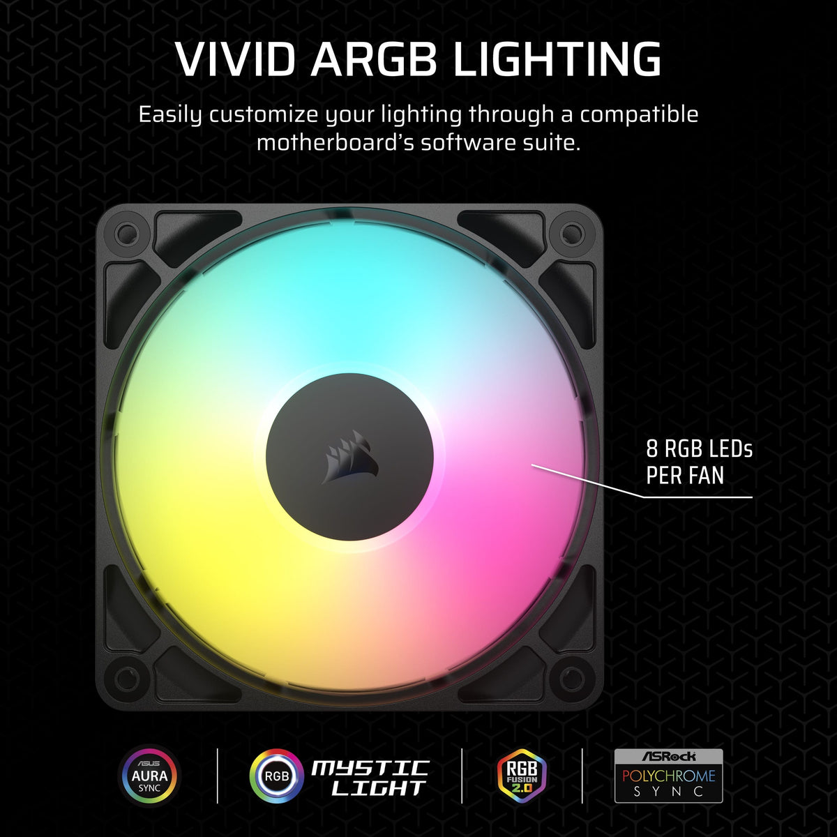 CORSAIR - RS120 ARGB 120mm PWM Case Fans (3-pack) - Black
