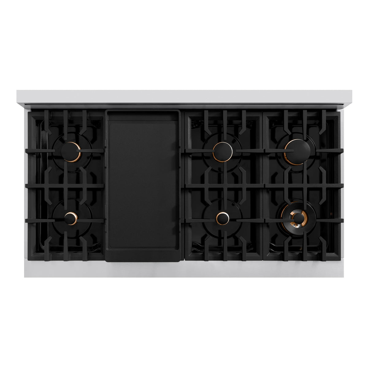 ZLINE - 48 in. Slide-In Classic Gas Rangetop with 8 Brass Burners and Porcelain Cooktop in Stainless Steel - Stainless Steel