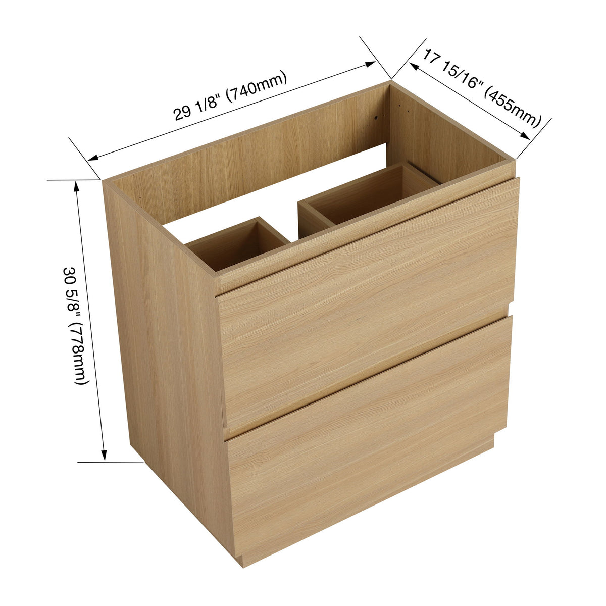 Mueble de baño moderno independiente con doble cajón