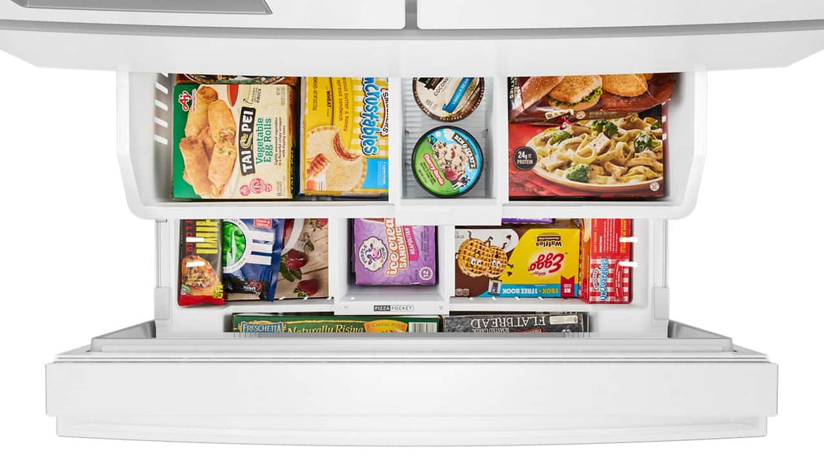 Whirlpool - 36 in. Wide 29 cu. ft. Family-Sized Capacity French Door Refrigerator with Flexible Temperature Drawer - White