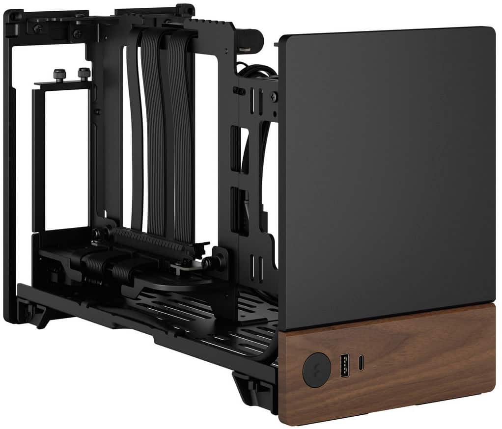 Fractal Design - Terra Graphite with PCIe 4.0 Riser Mini-ITX Small Form Factor PC Case - Black