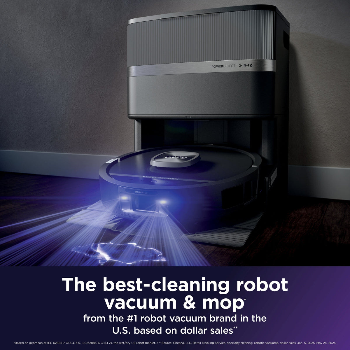 Shark - PowerDetect UV Reveal 2-In-1 Vac & Mop - Black