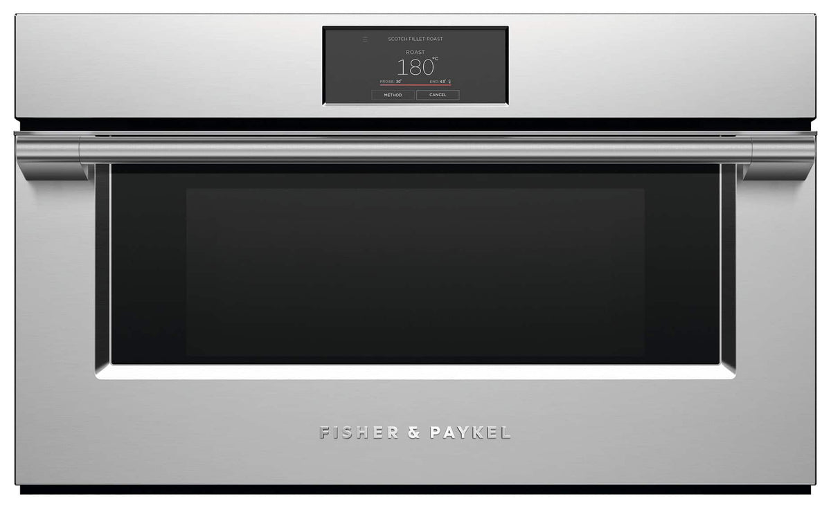 Fisher & Paykel - Professional combination steam oven with 23 functions touch-screen compact - Stainless Steel