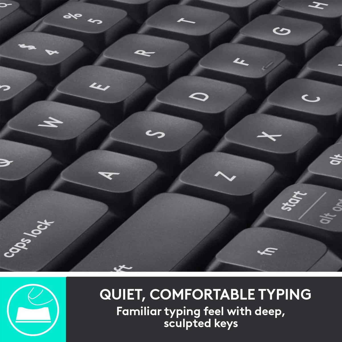 Logitech - MK850 Performance Full-size Wireless Membrane Keyboard and Mouse Combo for PC and Mac - Black
