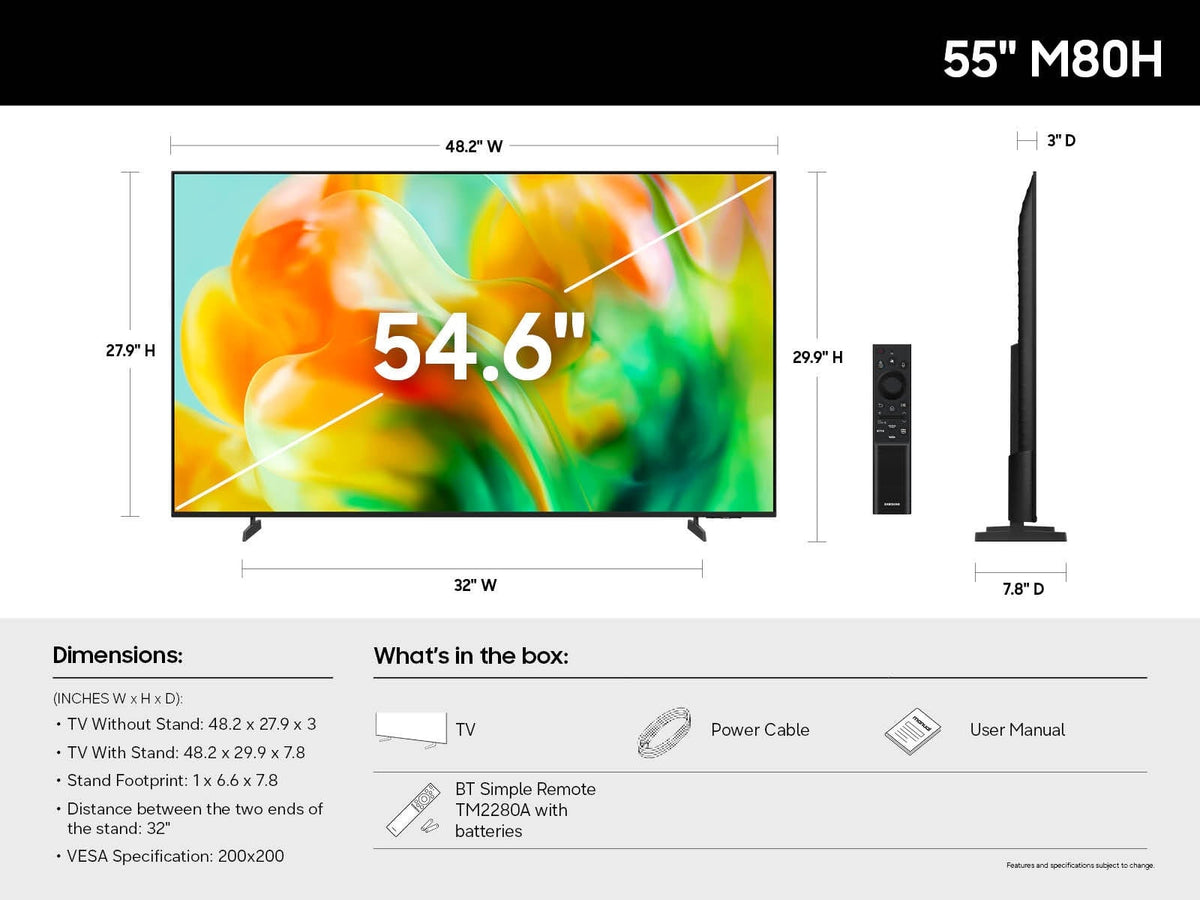 Samsung - 55" Class M80H Series Mini LED 4K UHD SamsungVision AI Smart Tizen TV (2026)