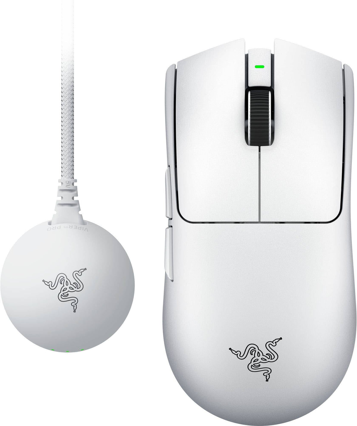 Razer - Viper V4 Pro Ultra Lightweight Optical Gaming Mouse with 180 Hour Battery Life - 8k Polling Rate - Wireless - White