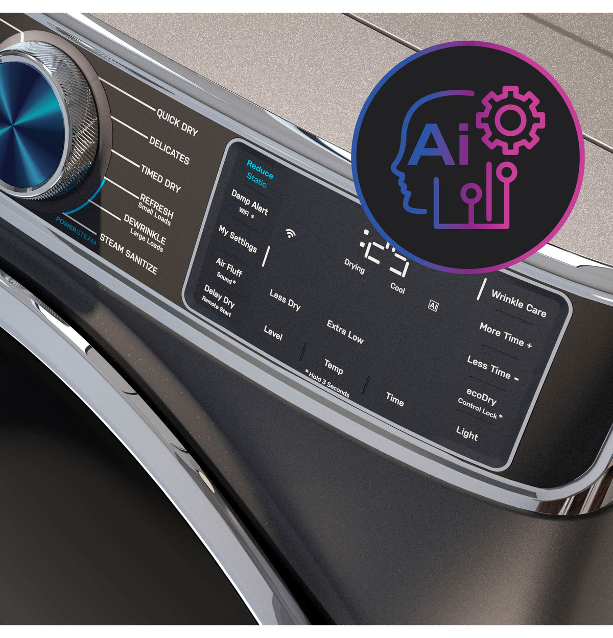 GE Profile - 7.8 Cu. Ft. Stackable Smart Electric Dryer with Steam and Sanitize Cycle - Carbon Graphite