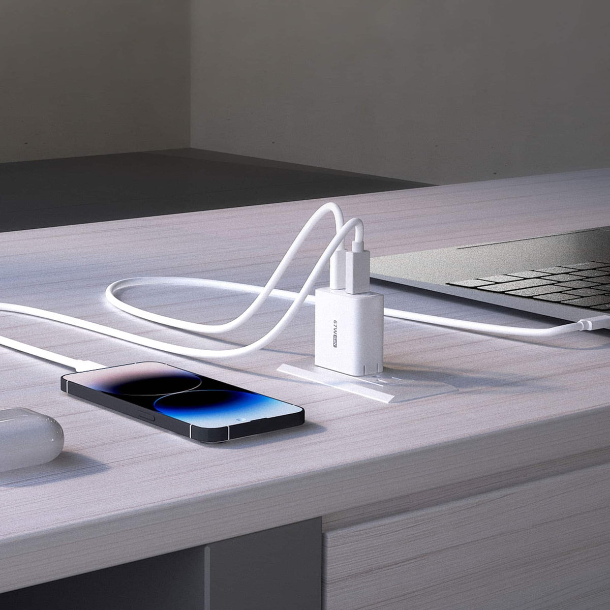 j5create - 67W GaN USB-C® 2-Port Charger - White