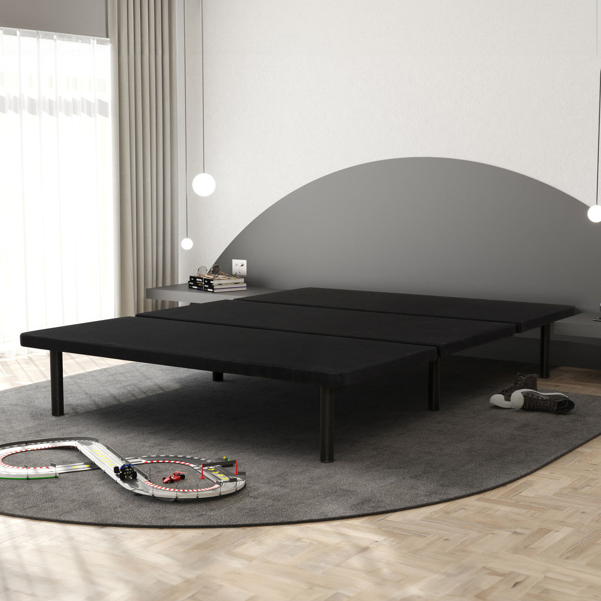 Base de cama tapizada con plataforma