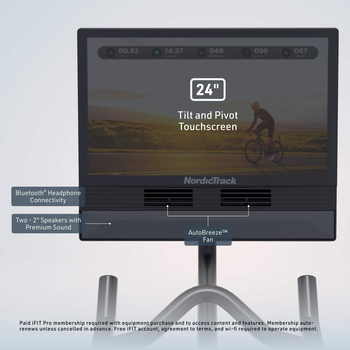 NordicTrack - 24 Studio Bike for a Best-In-Class Cycling Experience - Black