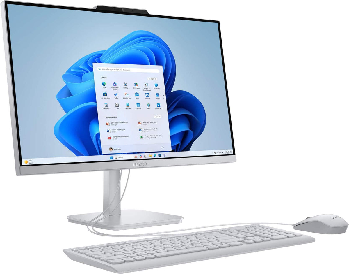 Lenovo - A100 23.8" Full HD All-In-One -Core i3 N305 - 16GB Memory - 512GB SSD - Cloud Grey