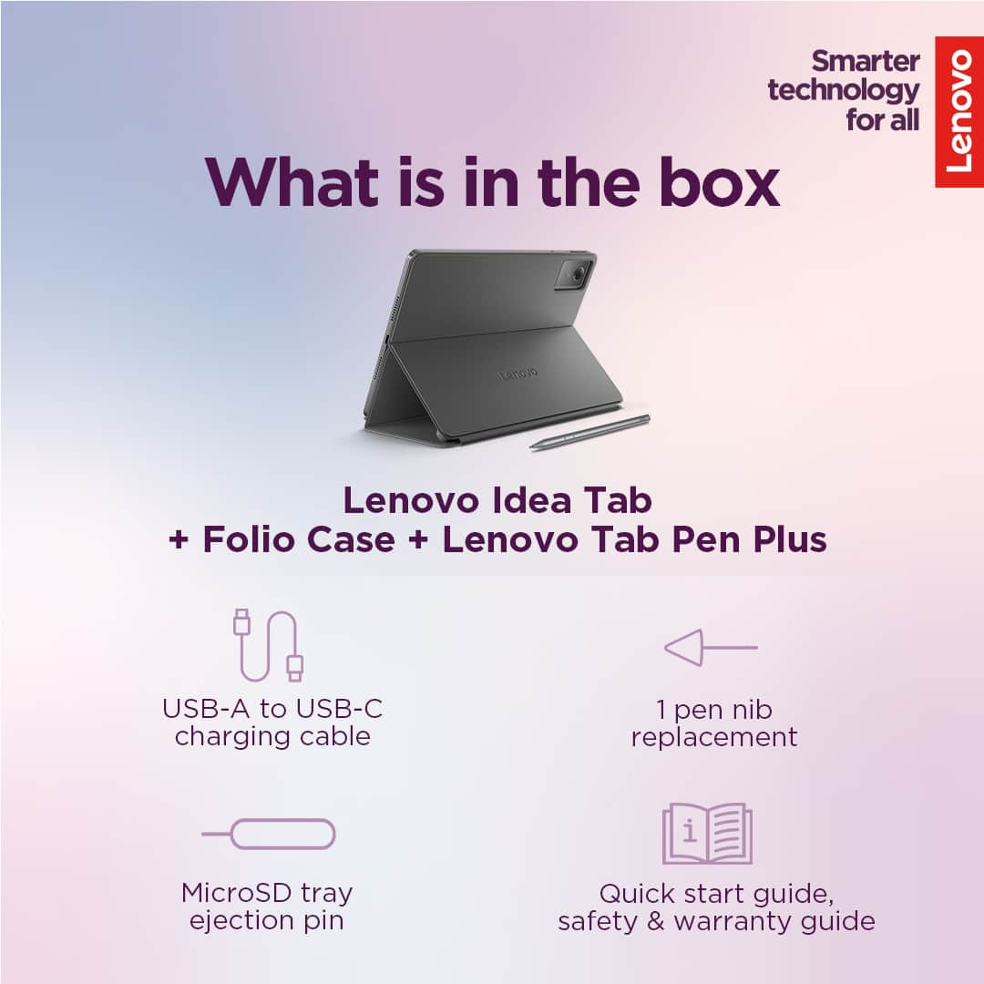 Lenovo - Idea Tab - 11" 2.5K Tablet - 8GB RAM - 128GB UFS - with Tab Pen and Folio Case - Luna Grey