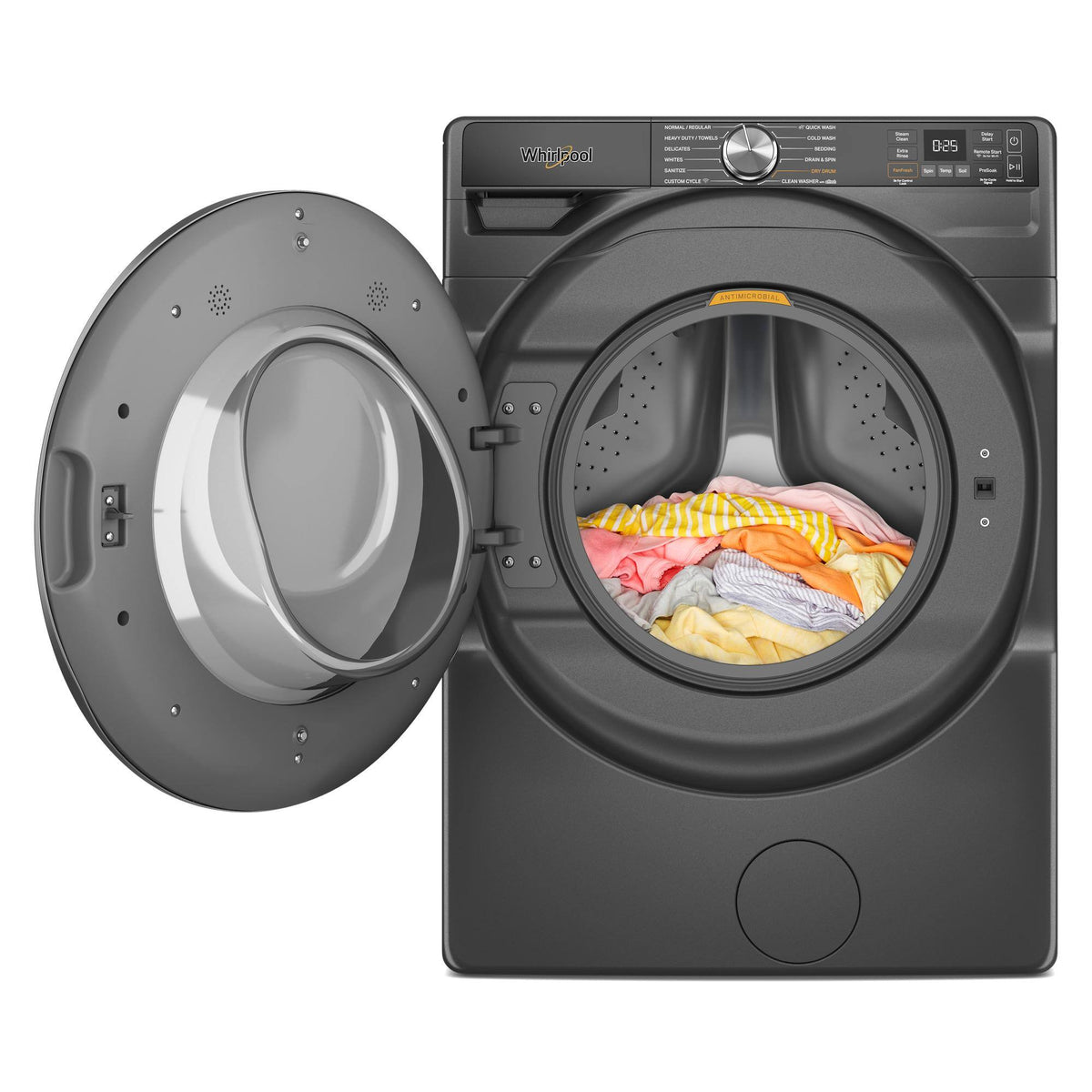 Whirlpool - 5.0 Cu. Ft. High Efficiency Smart Front Load Washer with FreshFlow Vent System - Volcano Black