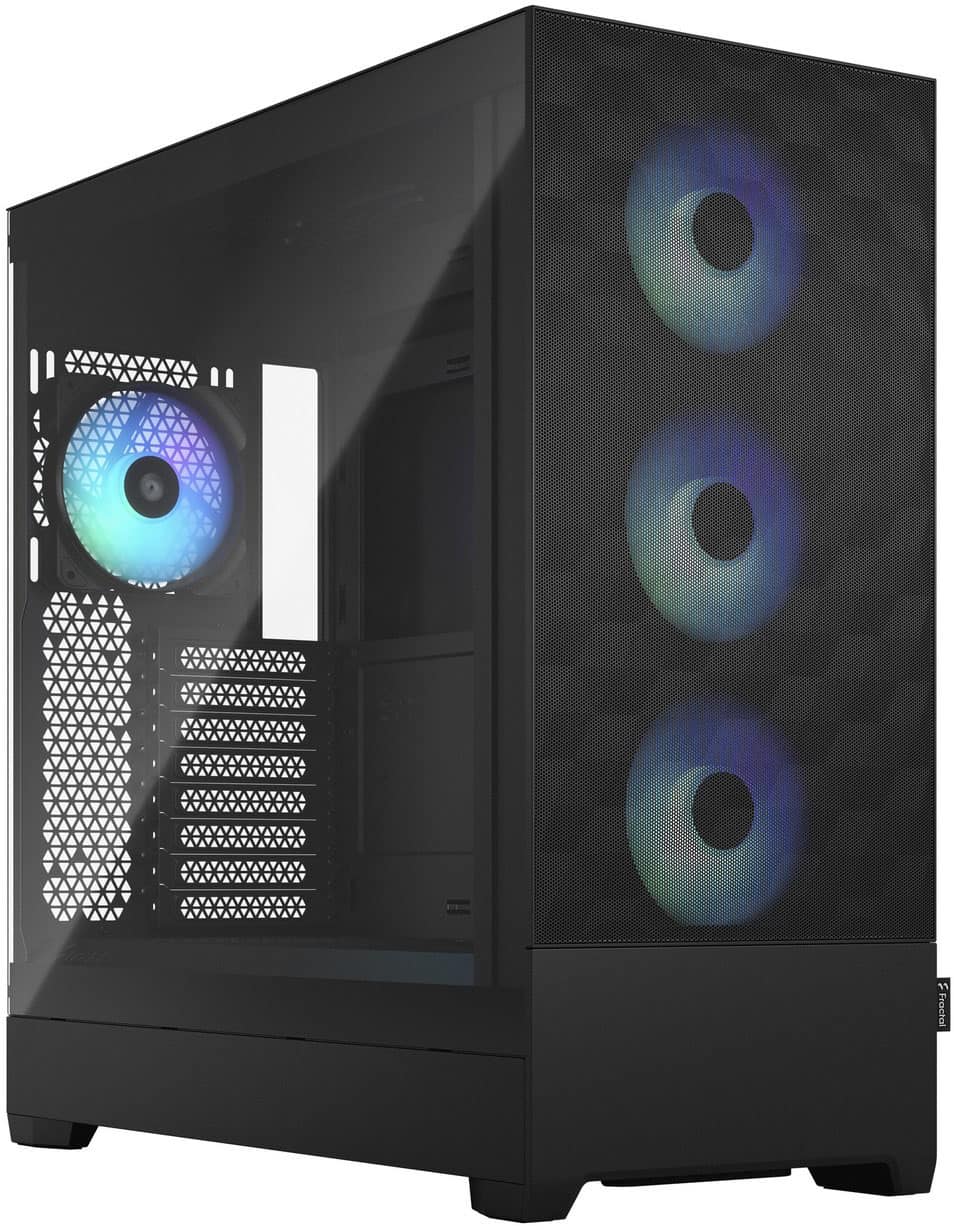 Fractal Design - Pop XL Air EATX, ATX, microATX, Mini-ITX RGB Black Chassis Tempered Glass Clear Tint Mid Tower PC Case - Black