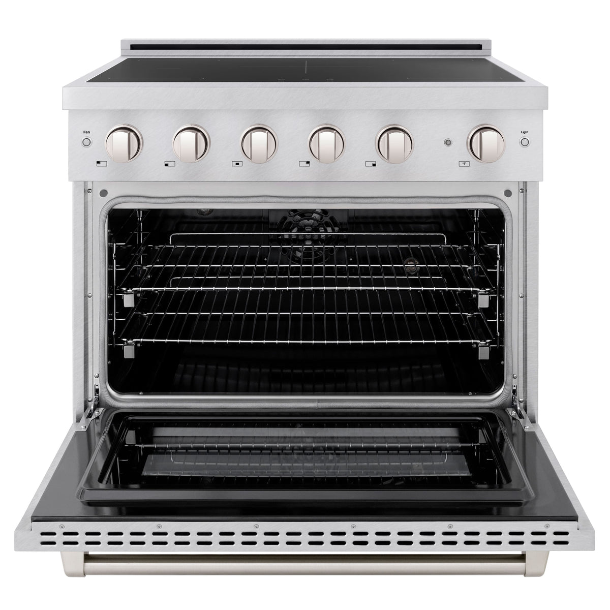 ZLINE - 36 in. Wide 5 Elements 5.2 cu. ft. Paramount Freestanding Induction Range with Electric Oven - Satin Stainless Steel