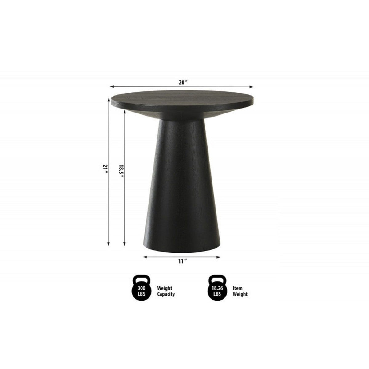 Mesa de consola redonda con base de pedestal