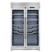 Forno Appliances - Abruzzo 102-Bottle Freestanding Dual Zone Wine Cellar with Clear Acrylic Holders & Stainless Trim Shelves - Stainless Steel