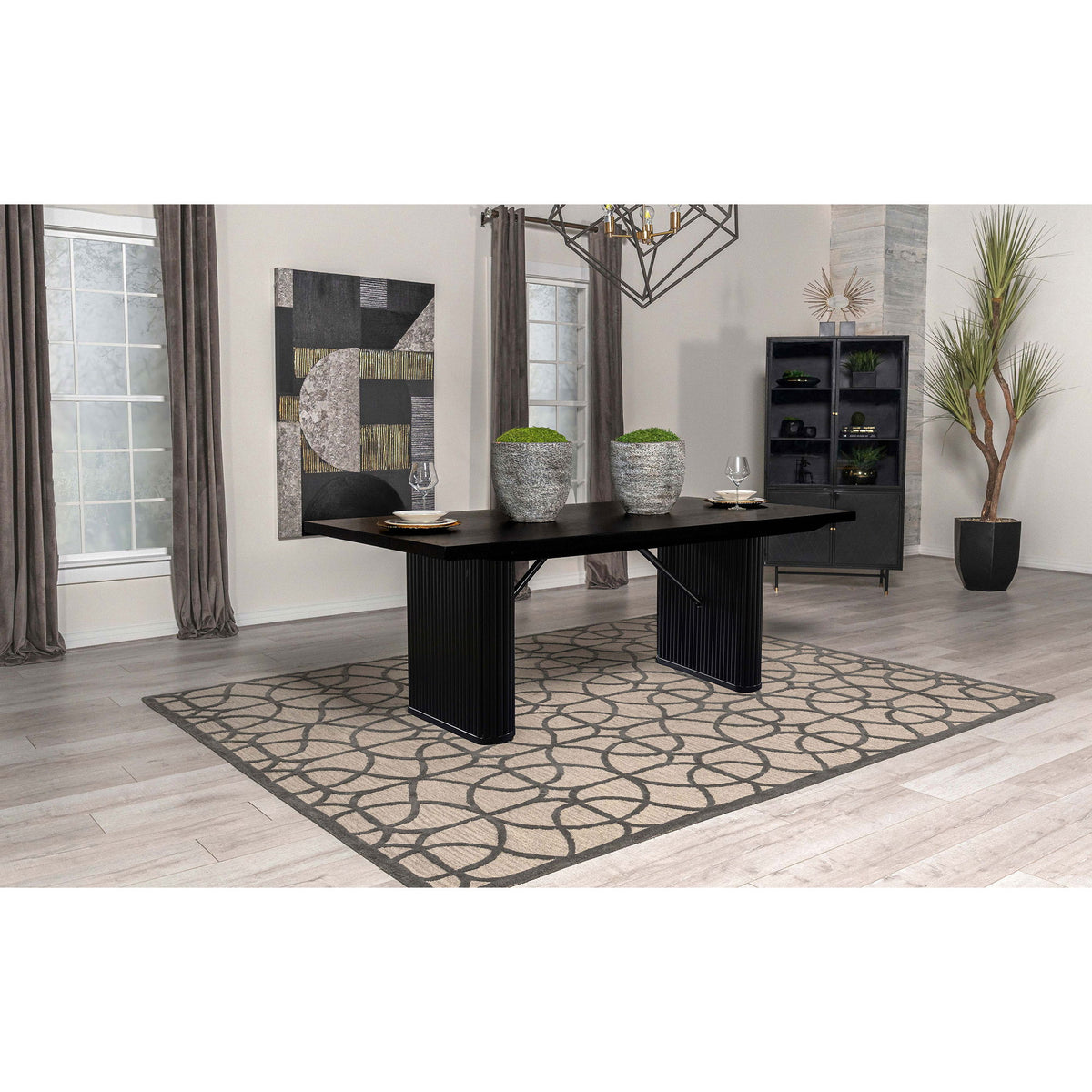 Houston - Rectangular Double Dining Table Top - Black