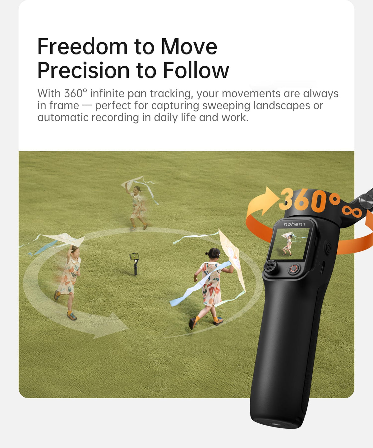 Hohem - iSteady V3 Ultra 3-Axis Gimbal Stabilizer for Smartphone w/ AI Tracking, Detachable Touch Remote, Tripod, & Light - Black