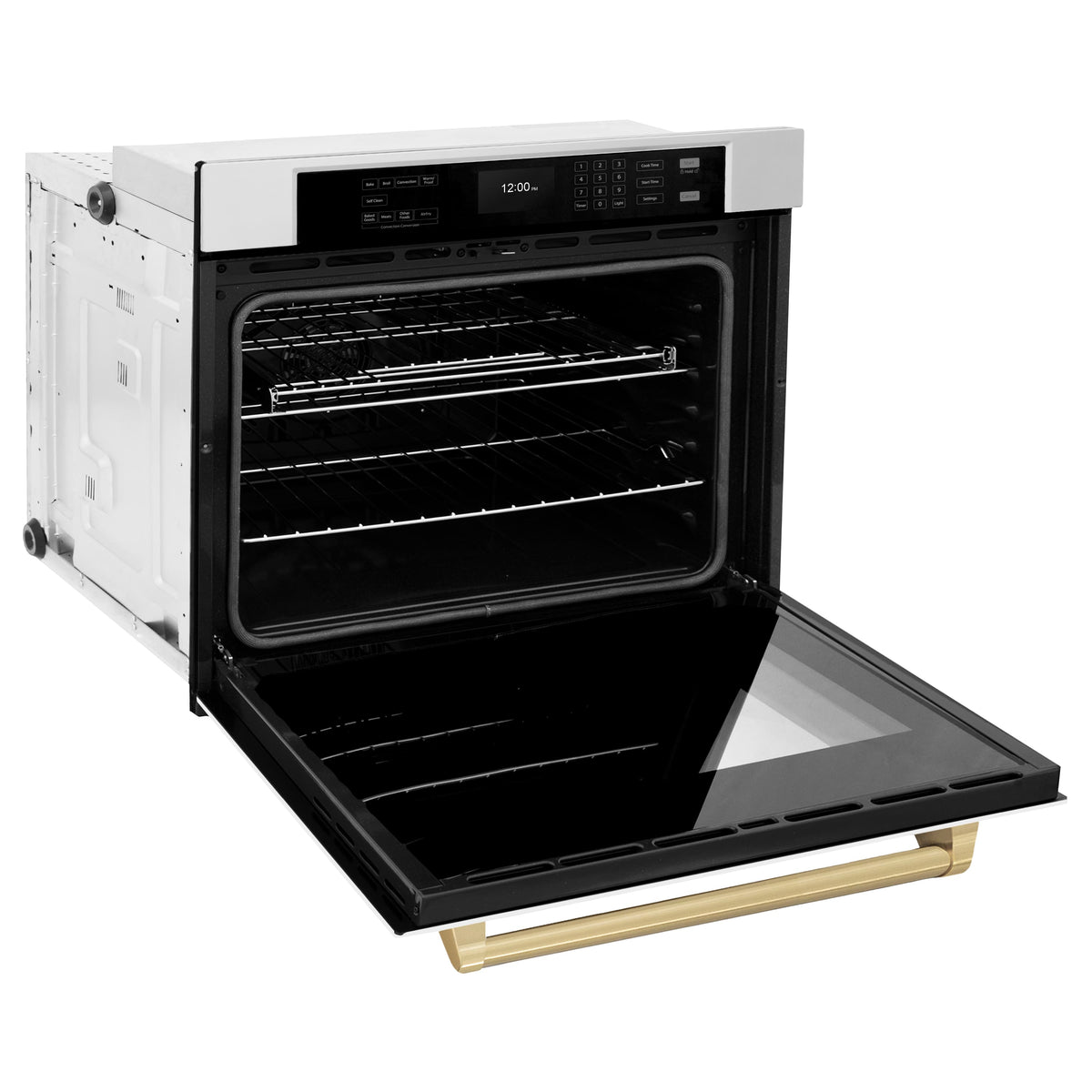 ZLINE - 30 in. Autograph Wall Oven w/ Air Fry and Self Clean w/ White Bronze Accents - Stainless Steel