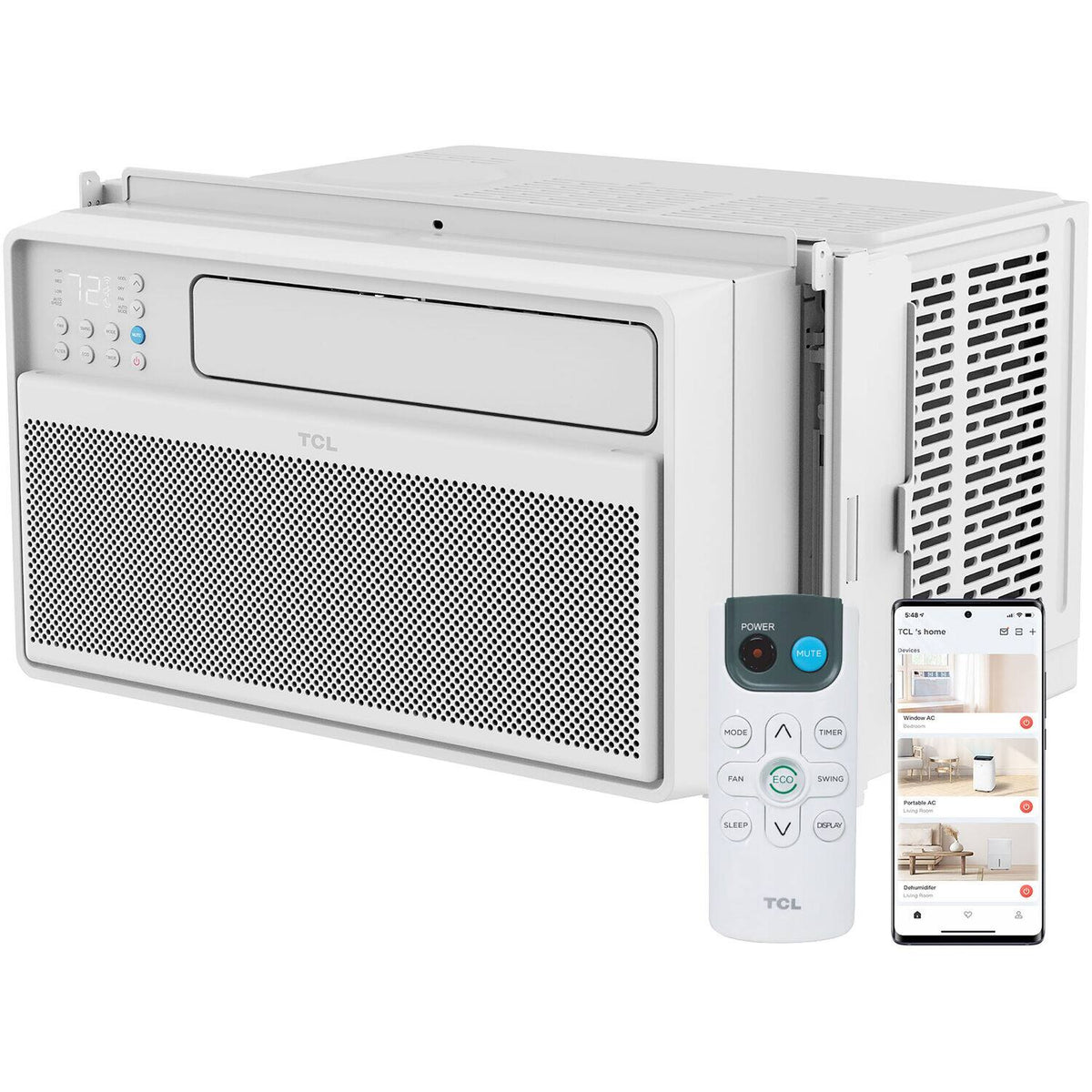 TCL - 550 Sq. Ft. 12,000 BTU Smart Inverter Window Air Conditioner - White