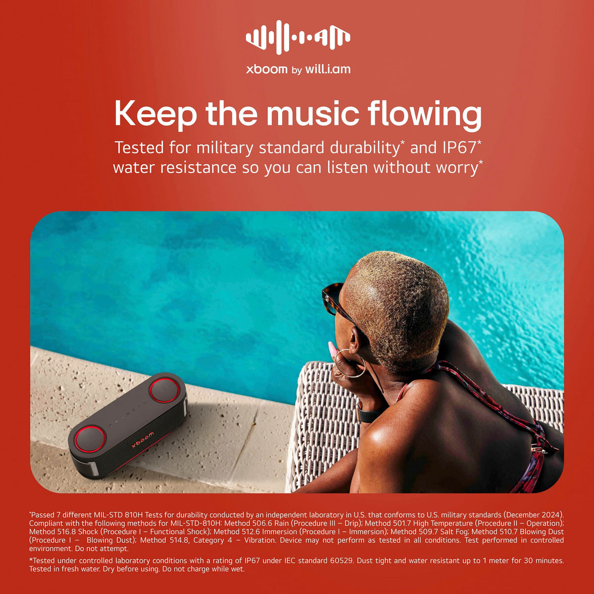 LG - xboom Bounce Portable Bluetooth Speaker - Black