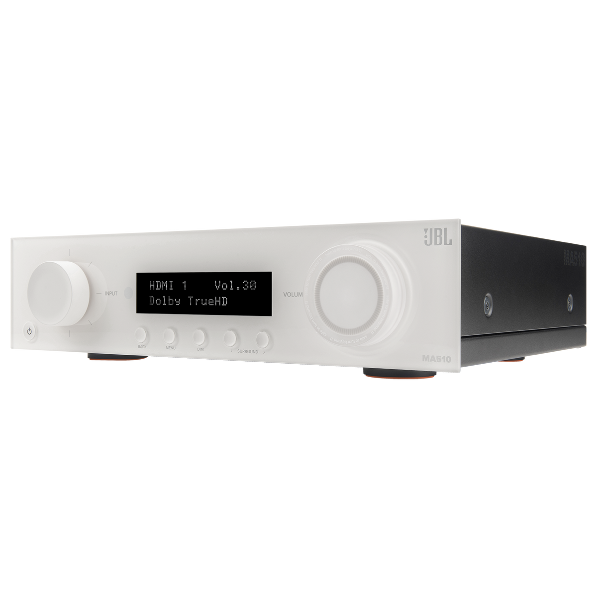 JBL - MA510 75W 5.2ch Bluetooth and WiFi Capable HDR 8K Ultra HD Compatible AV Home Theater Receiver - White