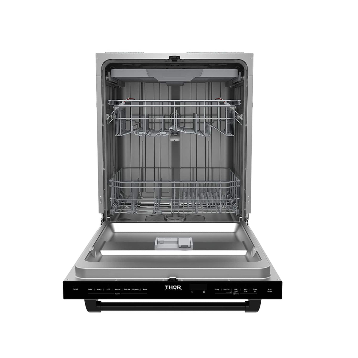 Thor Kitchen - 24" Top Control Built-In Dishwasher Stainless Steel Tub with 3rd Rack, 47 dBA - Matte Black