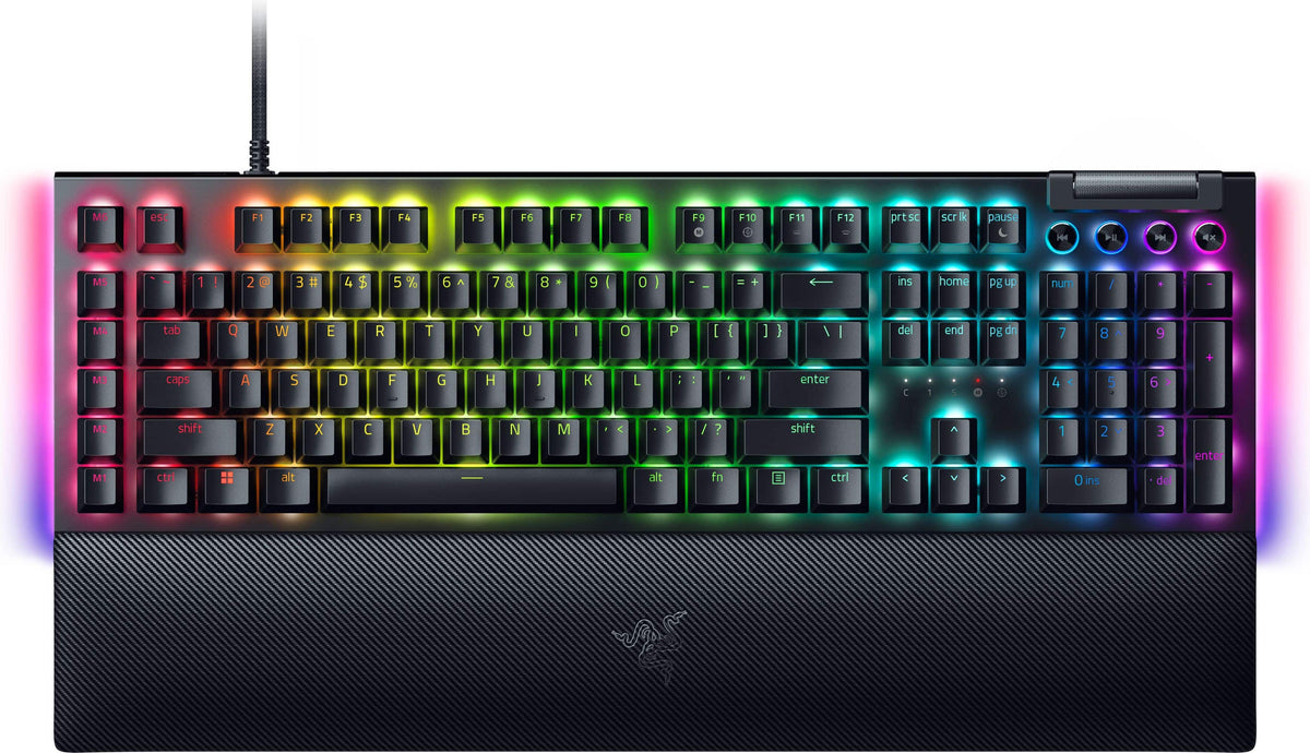 Razer - BlackWidow V4 Full Size Wired Mechanical Green Clicky Switch Gaming Keyboard with Chroma RGB Backlighting - Black