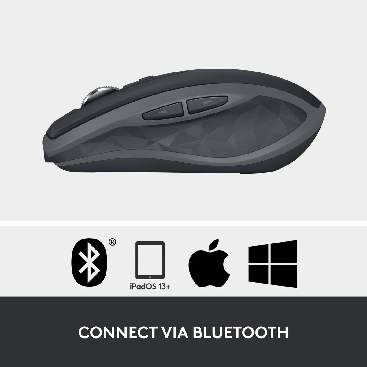 Logitech - MX Anywhere 2S Bluetooth Edition Wireless Laser Mouse with Hyper-Fast Scrolling - Wireless - Graphite