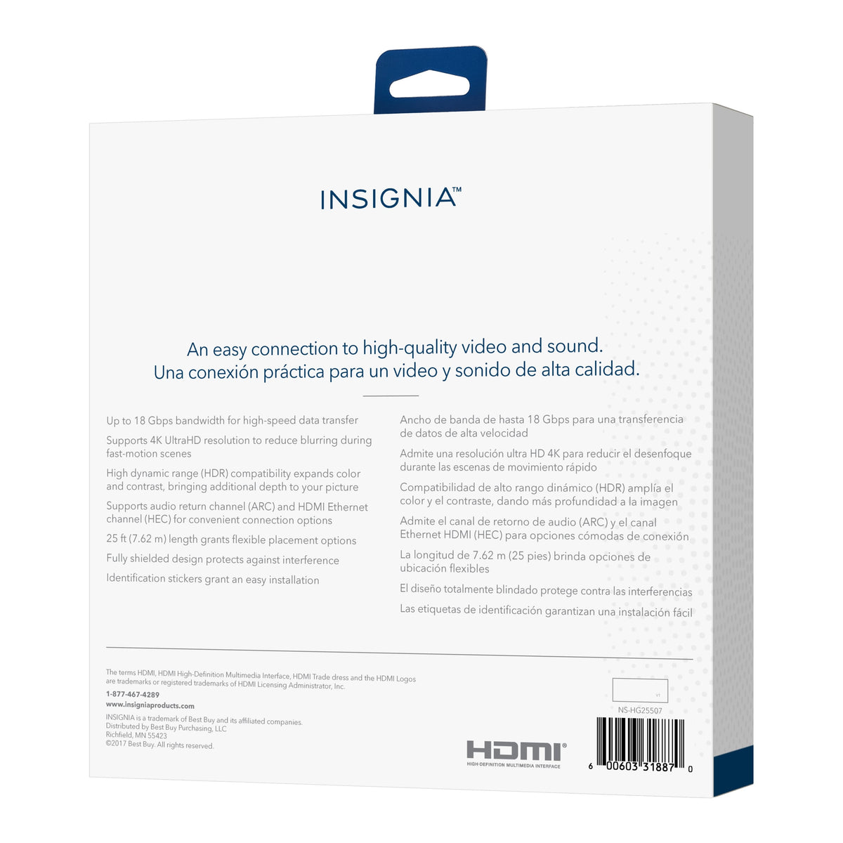 Insignia™ - 25' 4K Ultra HD HDMI Cable - Black