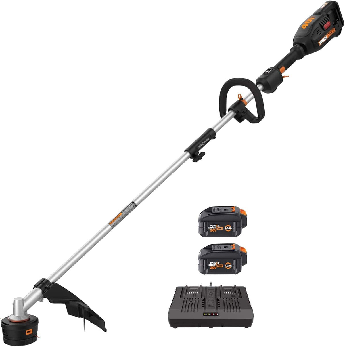 WORX - Nitro WG186 40V 15" Driveshare String Trimmer - Black