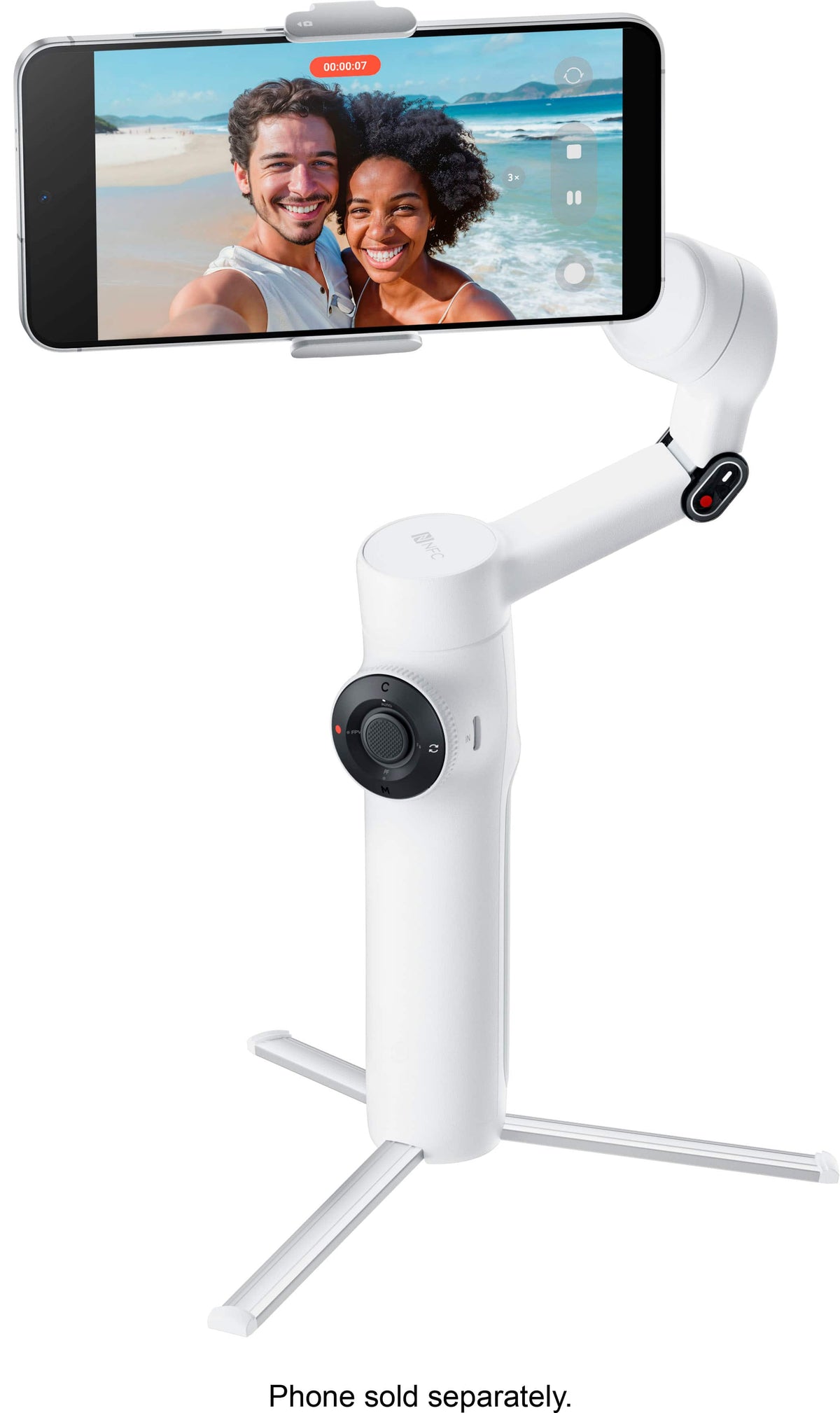 Insta360 - Flow 2 AI Tracker Bundle Gimbal Stabilizer for Smartphones - Summit White