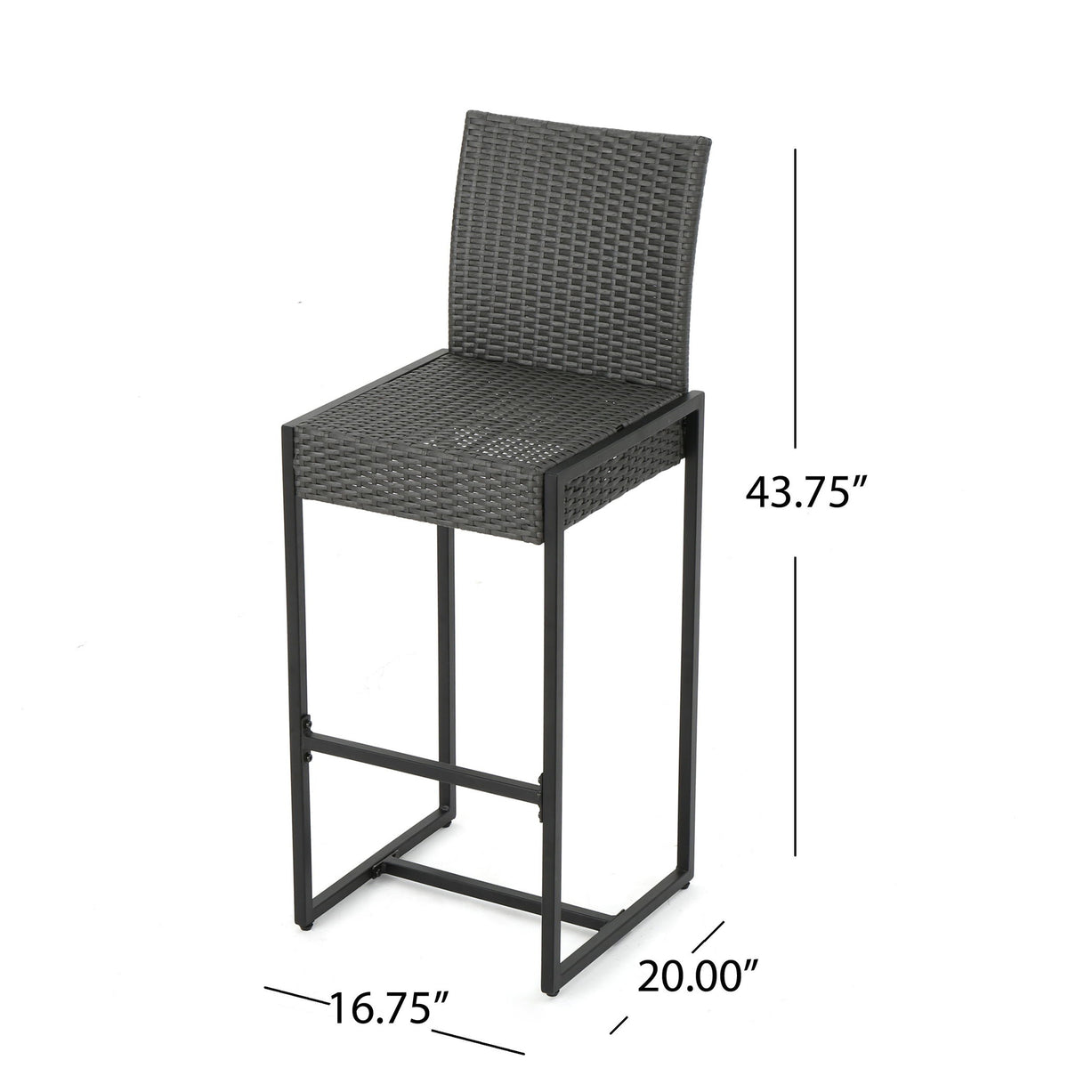 Outdoor Barstool With Hand Crafted Details (Set of 2)