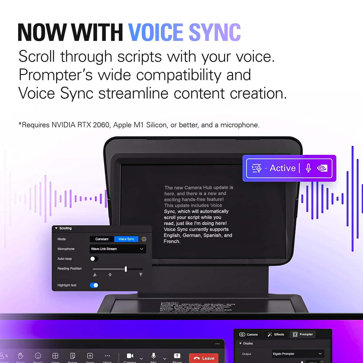 Elgato - Prompter - All-in-One Teleprompter with Built-in Screen - Black