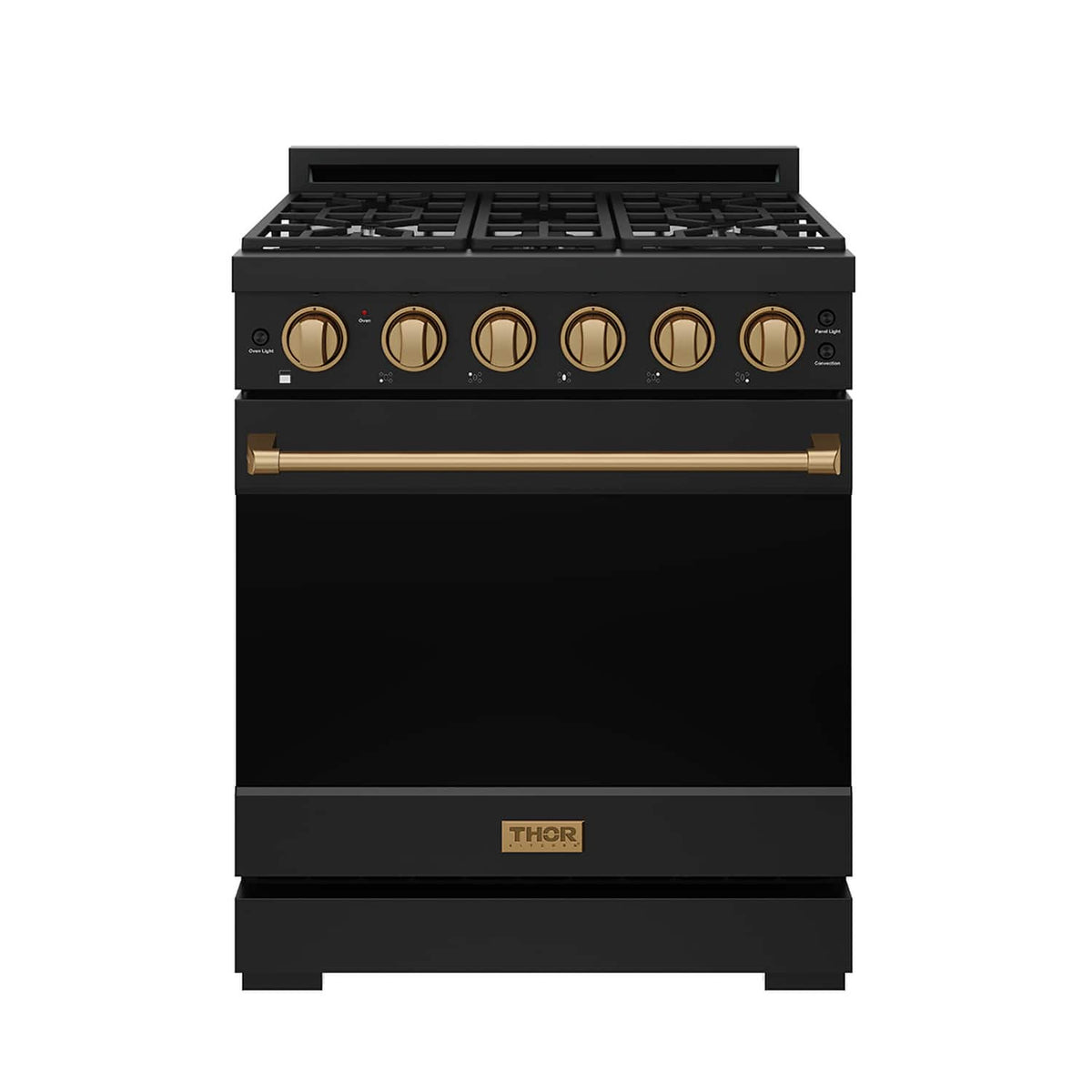 Gordon Ramsay Series by Thor Kitchen 4.55 Cu. Ft Freestanding Liquid Propane Gas Range with Bronze Hardware - Black