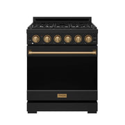Gordon Ramsay Series by Thor Kitchen 4.55 Cu. Ft Freestanding Liquid Propane Gas Range with Bronze Hardware - Black