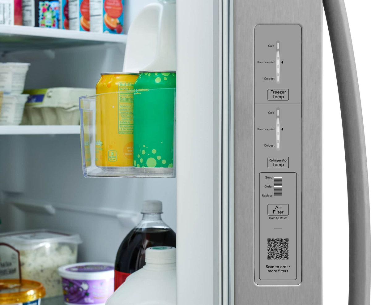 Frigidaire - 36 in. Wide 26 Cu. Ft. Standard Depth Side-by-Side Refrigerator with CrispSeal Crispers - Smudge Proof Stainless Steel