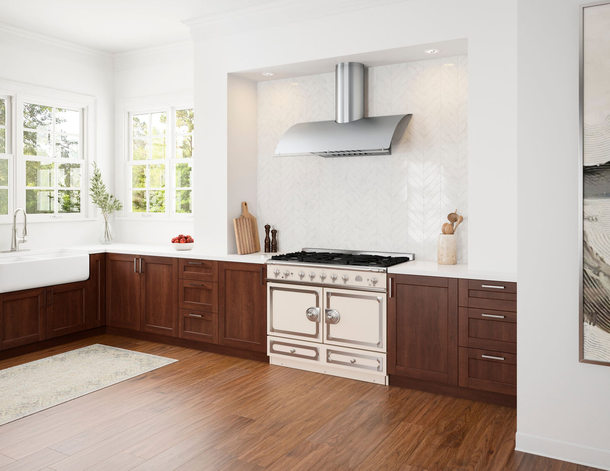 Zephyr - 48 inches - Externally Vented - Shell Range Hood - Stainless Steel