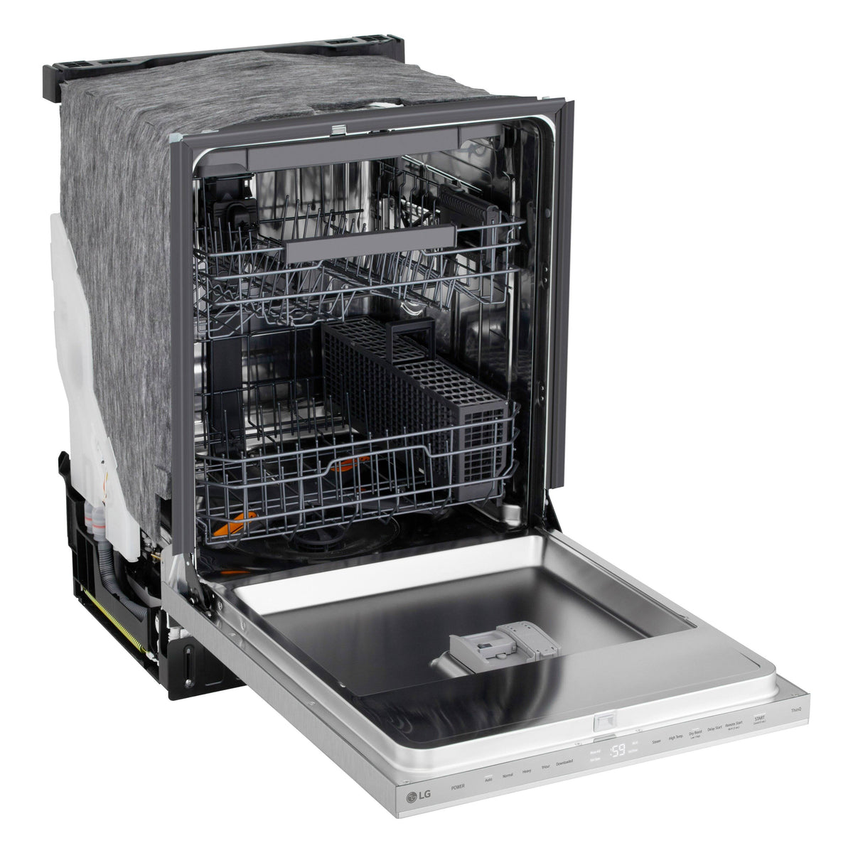 LG - FlushFit 24-in Top Control Smart Built-In Stainless Steel Tub Dishwasher with 3rd Rack, 1-Hour Wash and Dry, 46dBA - Stainless Steel
