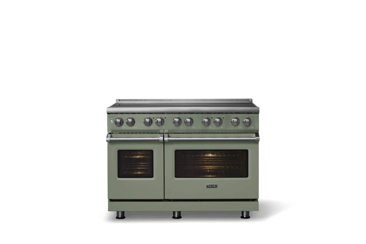 Viking - 48 in. Wide 6 Elements Pro 5 Series 7.3 Cu. Ft. Freestanding 6 Element Induction Convection Range - Eucalyptus