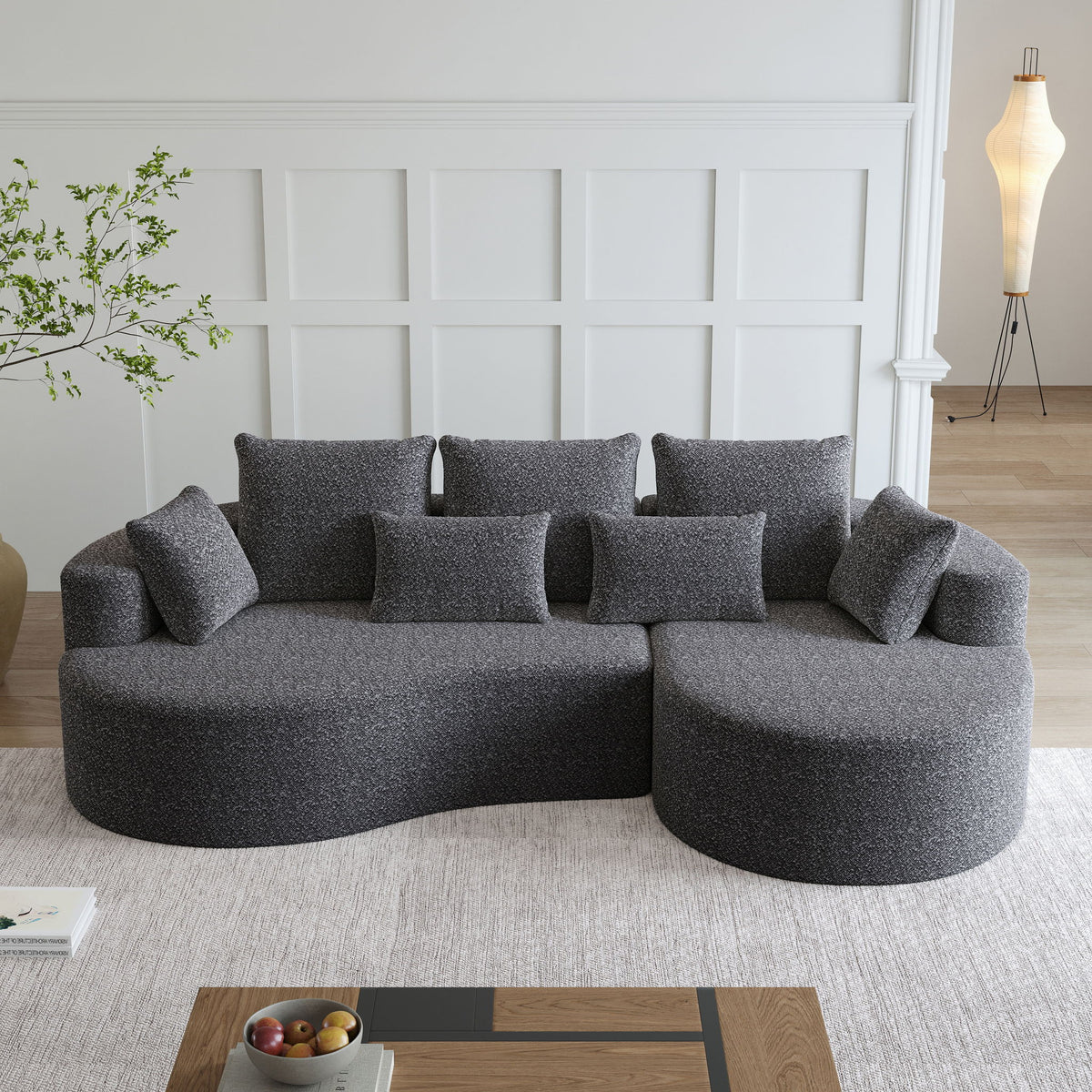 Sofá Seccional Curvo Extragrande con Asiento Extra Profundo