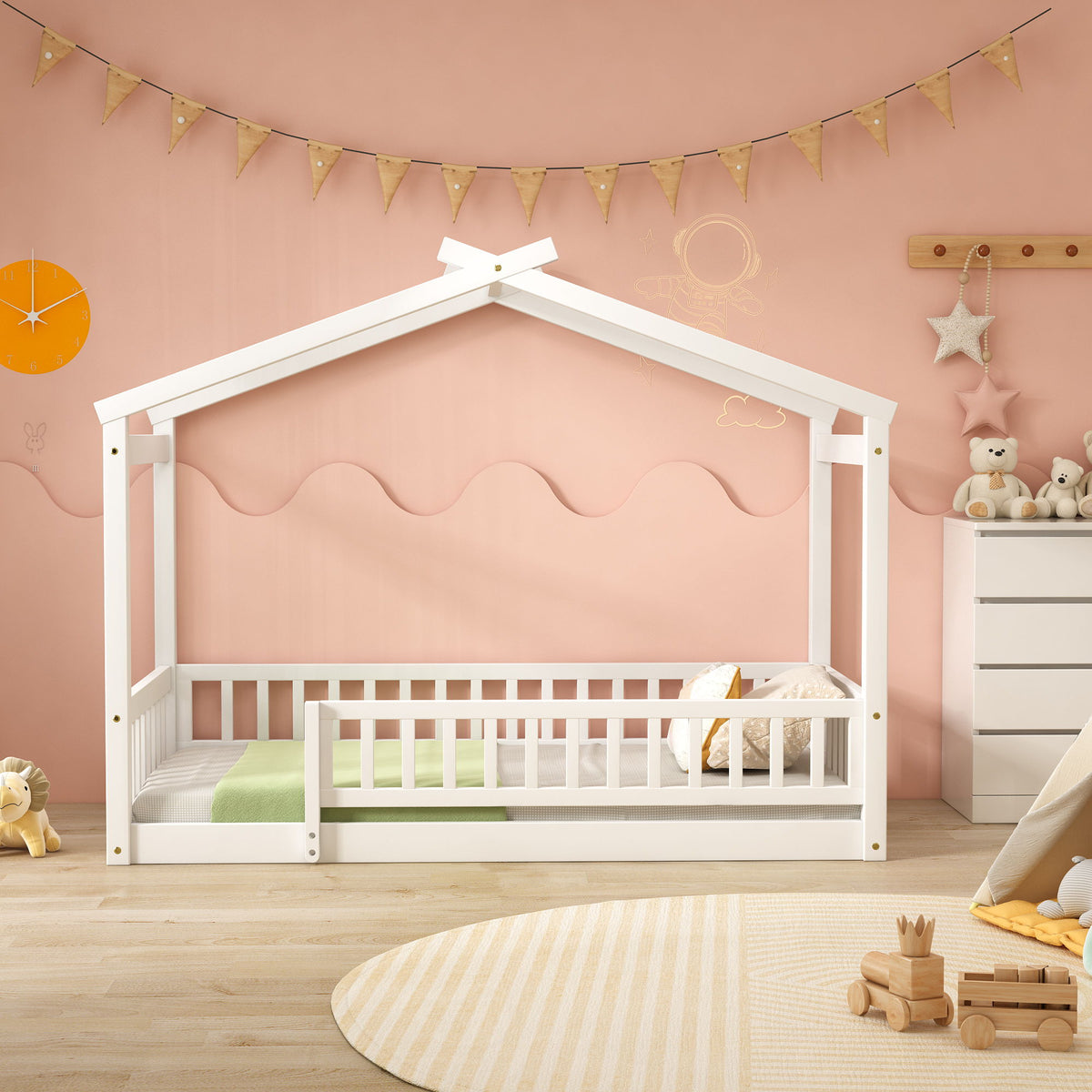 Bed House Bed Frame With Fence