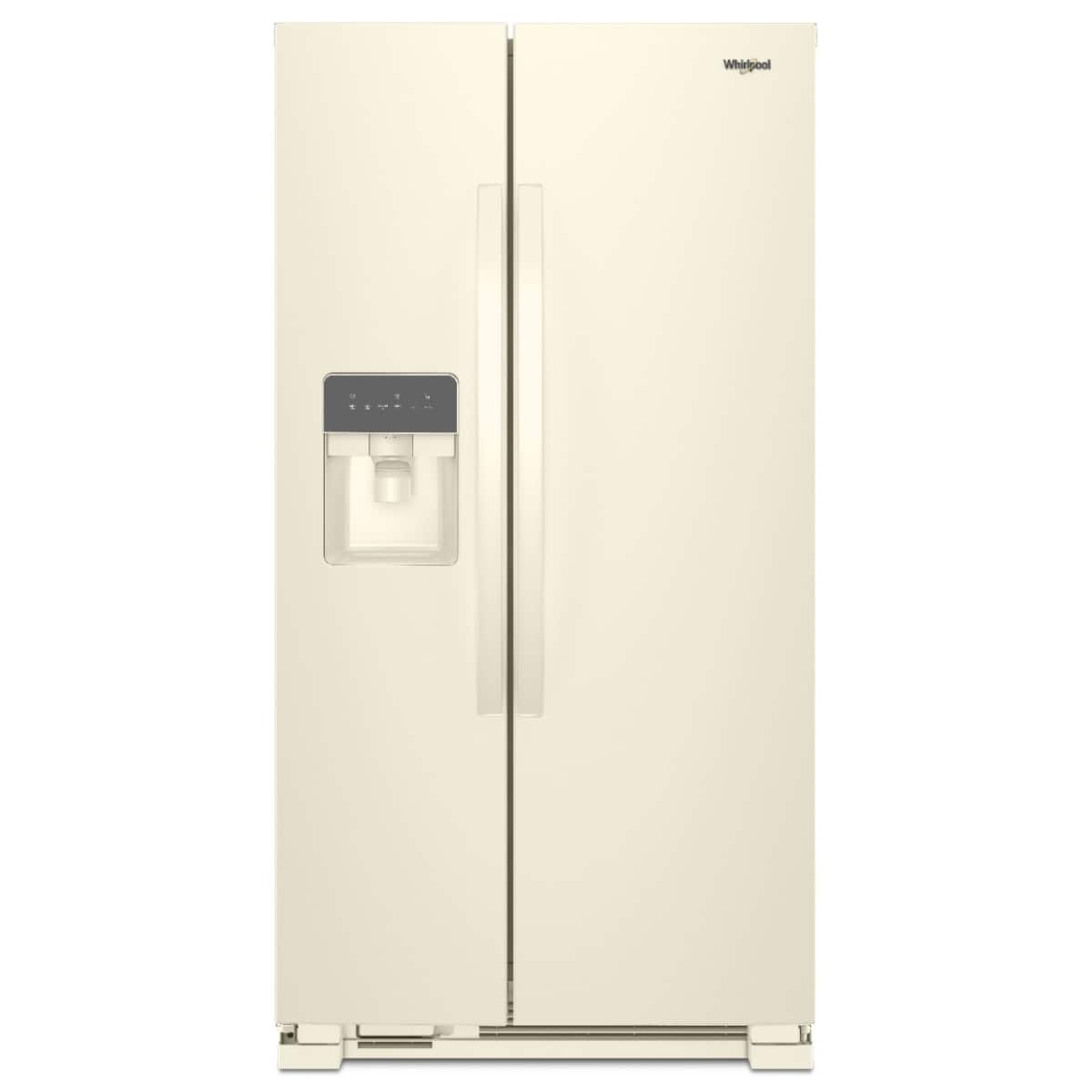 Whirlpool - 36 in. Wide 24 cu. ft. Side-by-Side Refrigerator with LED Interior Lighting - Biscuit-on-Biscuit
