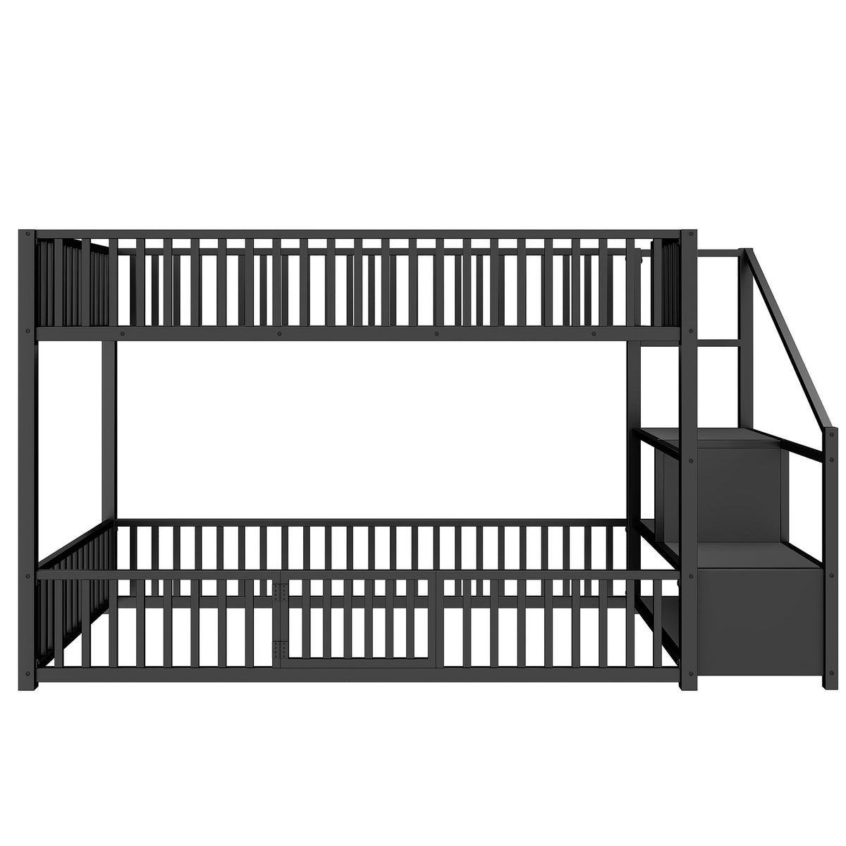 Litera con escalera de almacenamiento, diseño compacto