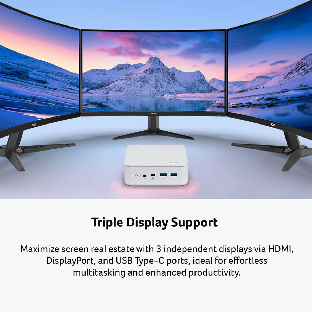 Acer - Revo Box RB102-13N0U-UB30 Mini PC Desktop - Intel Processor N150 2025 - 8GB DDR4 Memory - 512GB Storage - White