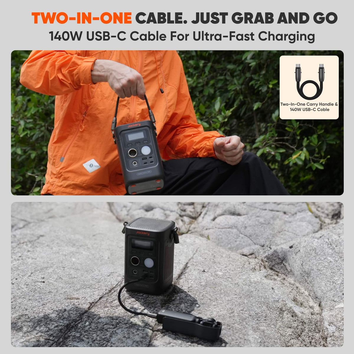 Jackery - Explorer 300D Portable Power Station with 40W Air Solar Panel Bundle for Outdoor Camping, Hiking, and Road Trips (288 Wh Capacity) - Black