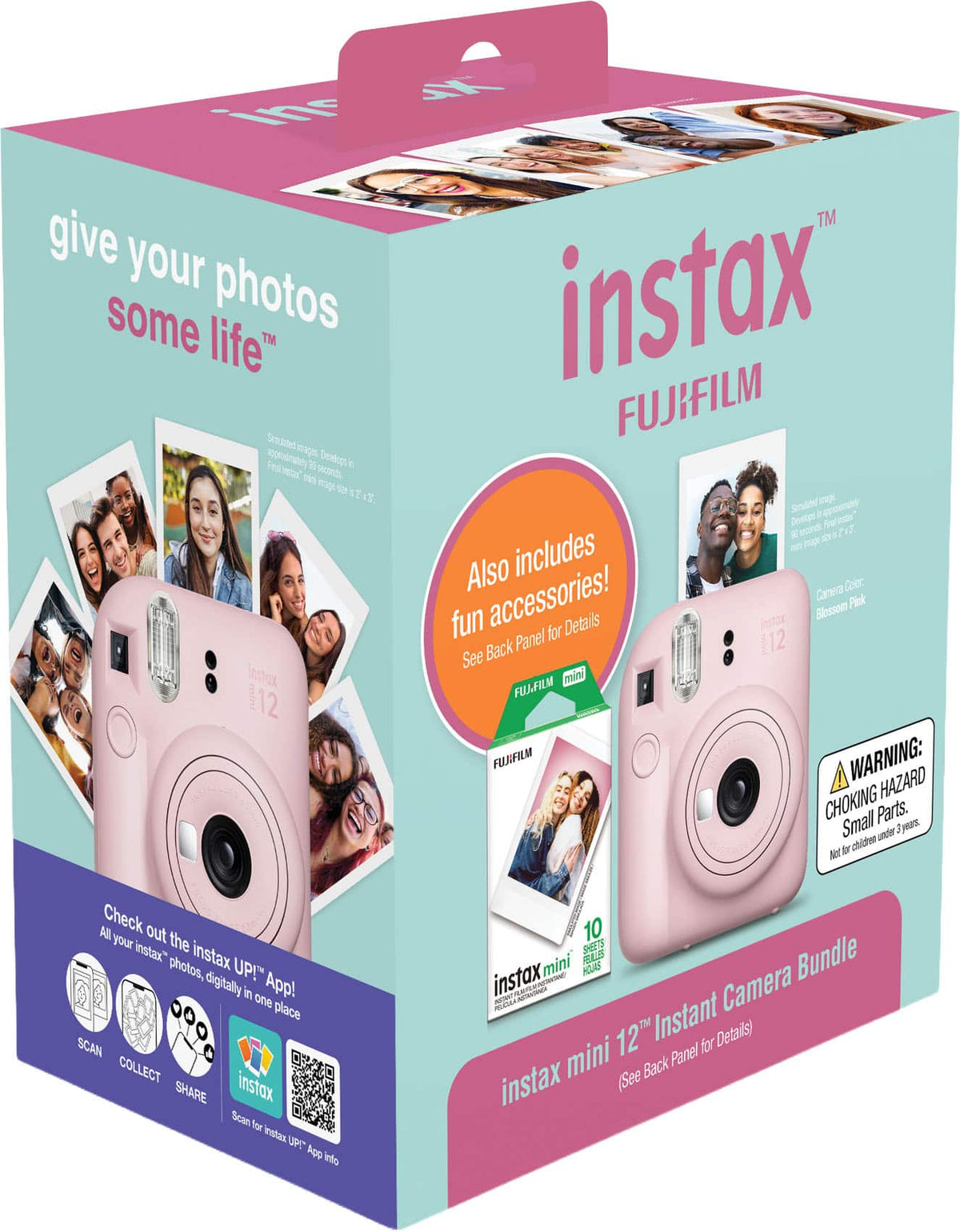 Fujifilm - instax mini 12 Holiday Bundle 2026 - Blossom Pink